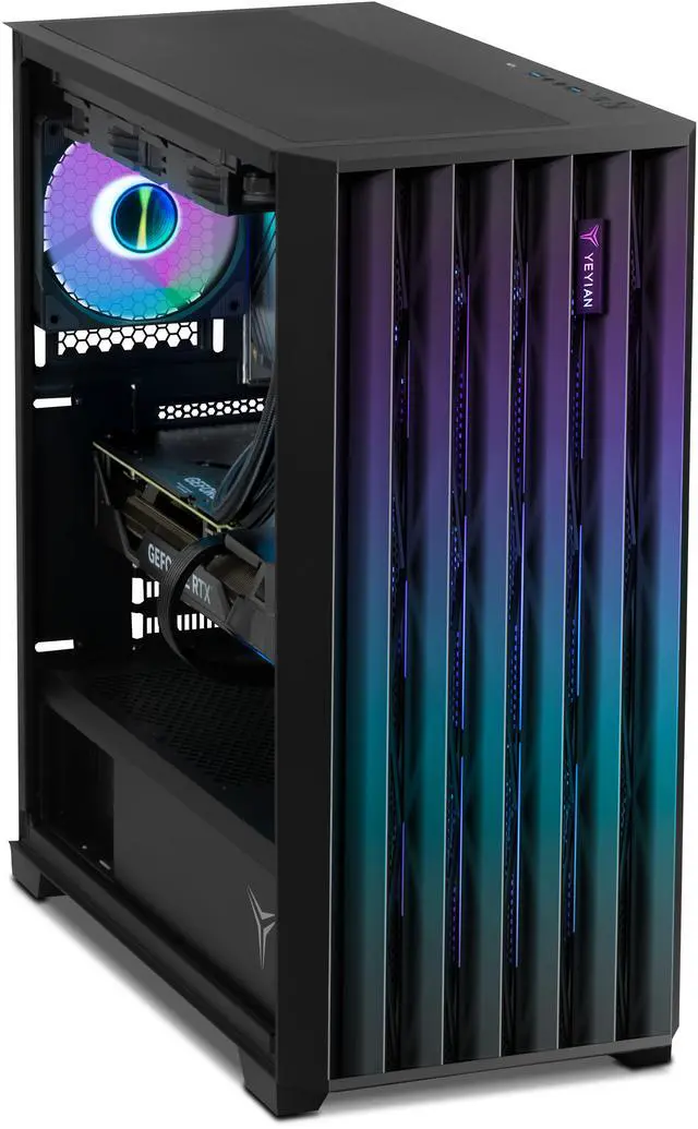 Alt view image 6 of 10 - Yeyian Gaming Desktop Phoenix Iron Mesh AMD Ryzen 7 9800X3D GeForce RTX 5070 Ti – Ai Powered 32GB DDR5 6000MHz RGB 2 TB NVMe SSD 240mm AIO Windows 11 Home - YPA-PM980DC-57T1N