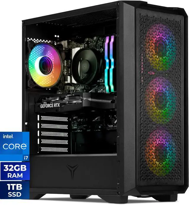 Alt view image 13 of 13 - YEYIAN Gaming Desktop PC Vault Intel Core i7-14700F 32GB DDR5 1TB PCIe SSD GeForce RTX 5060 Windows 11 Home -  YPI-VA47F0C-5601N