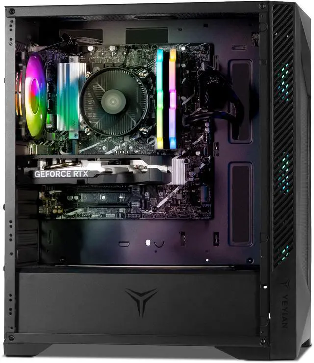 Alt view image 8 of 12 - Yeyian Gaming Desktop PC Edge YPA-ED84F0C-56T1N AMD Ryzen 5 8400F 32GB DDR5 1TB SSD GeForce RTX 5060 Ti Windows 11 Home