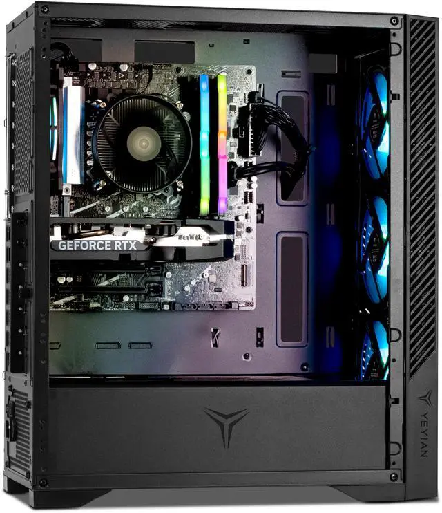 Alt view image 9 of 12 - Yeyian Gaming Desktop PC Edge YPA-ED84F0C-56T1N AMD Ryzen 5 8400F 32GB DDR5 1TB SSD GeForce RTX 5060 Ti Windows 11 Home