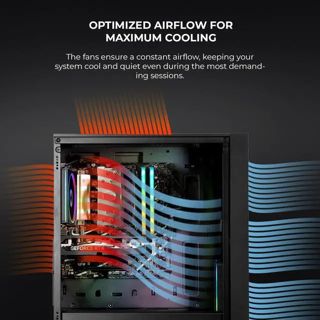 Alt view image 16 of 18 - YEYIAN Gaming Desktop PC Elara Intel Core Ultra 7 265F 32GB DDR5 1TB PCIe SSD GeForce RTX 5060 Ti Windows 11 Home - YPI-EL265FC-56TP1N