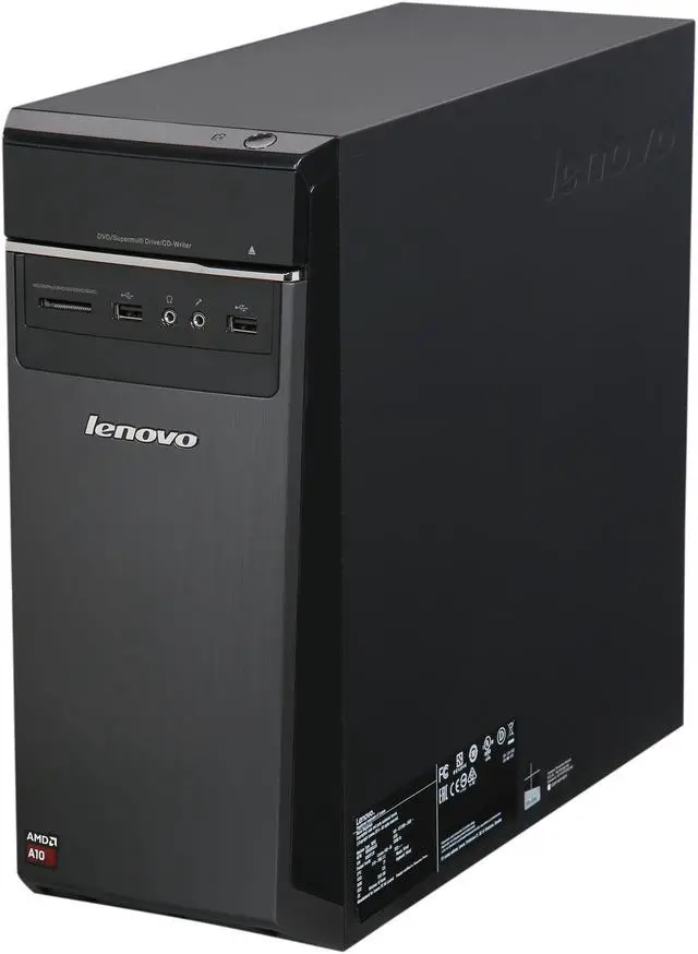 Alt view image 3 of 9 - Lenovo Desktop Computer H50-55 (90BG003JUS) AMD A10-7800 12GB DDR3 2TB HDD AMD Radeon R7 Windows 10 Home 64-Bit