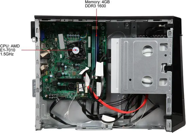 Alt view image 6 of 9 - Lenovo Desktop Computer H30-05 (90BJ008AUS) AMD E1-Series E1-7010 4GB DDR3 500GB HDD AMD Radeon R2 Windows 10 Home 64-Bit