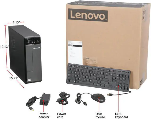 Alt view image 9 of 9 - Lenovo Desktop Computer H30-05 (90BJ008AUS) AMD E1-Series E1-7010 4GB DDR3 500GB HDD AMD Radeon R2 Windows 10 Home 64-Bit