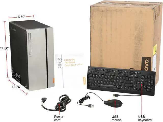 Alt view image 10 of 9 - Lenovo Gaming Desktop IdeaCentre 720-18ASU (90H1002QUS) AMD Ryzen 3 1200 8GB DDR4 1TB HDD AMD Radeon RX 550 Windows 10 Home 64-bit