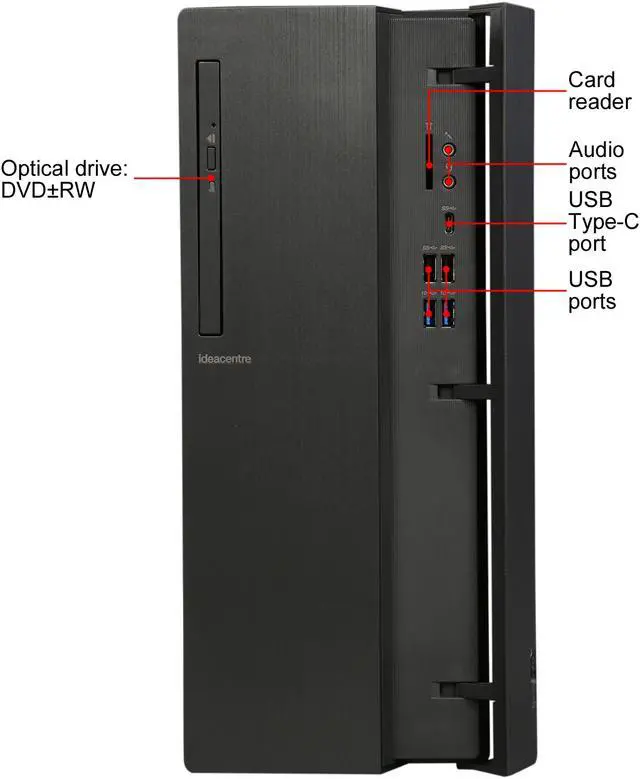 Alt view image 2 of 9 - Lenovo Desktop Computer IdeaCentre 510A-15ICB (90HV0000US) Intel Core i7-8700 16GB DDR4 2TB HDD Intel UHD Graphics 630 Windows 10 Home 64-bit