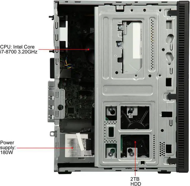 Alt view image 6 of 9 - Lenovo Desktop Computer IdeaCentre 510A-15ICB (90HV0000US) Intel Core i7-8700 16GB DDR4 2TB HDD Intel UHD Graphics 630 Windows 10 Home 64-bit