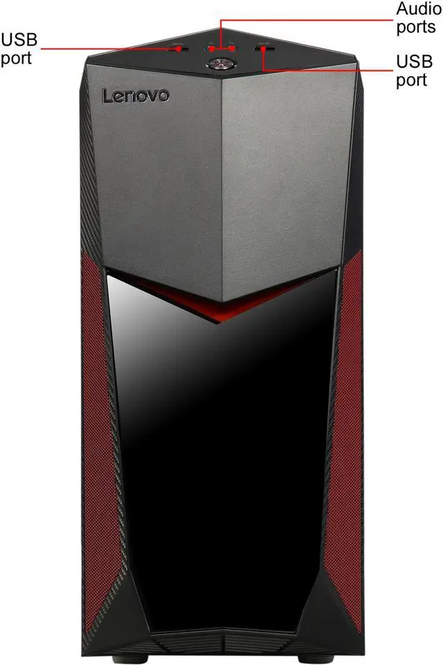 Alt view image 2 of 9 - Lenovo Gaming Desktop Legion Y520T-25ICZ (90JB003GUS) Intel Core i5-8400 8GB DDR4 1TB HDD 128 GB NVMe SSD GeForce GTX 1060 Windows 10 Home 64-Bit