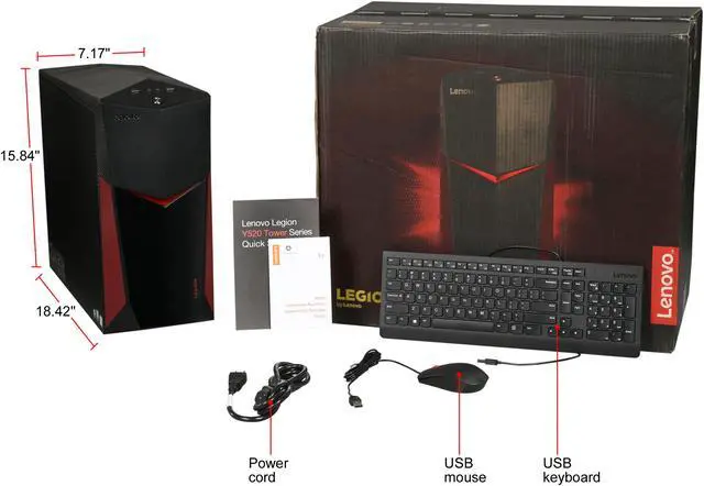 Alt view image 9 of 9 - Lenovo Gaming Desktop Legion Y520T-25ICZ (90JB003HUS) Intel Core i5-8400 8GB DDR4 1TB HDD GeForce GTX 1050 Ti Windows 10 Home 64-Bit