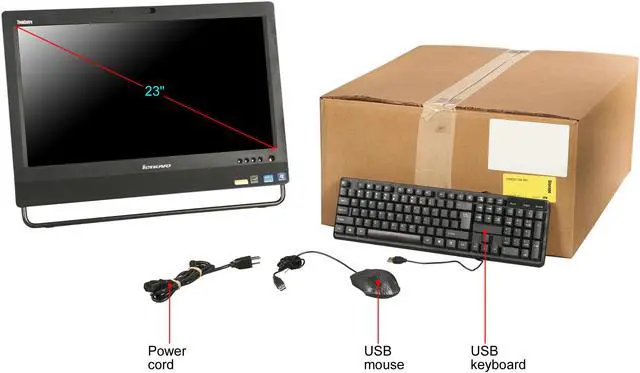 Alt view image 7 of 7 - Lenovo All-in-One Computer M92Z Intel Core i5-3470S 4 GB 500GB HDD 23" Windows 10 Pro 64-bit