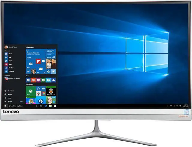 Alt view image 3 of 7 - Lenovo All-in-One Computer 510s-23ISU Intel Core i7-6500U 8GB DDR4 1TB HDD 8GB SSD 23" Touchscreen Windows 10 Home