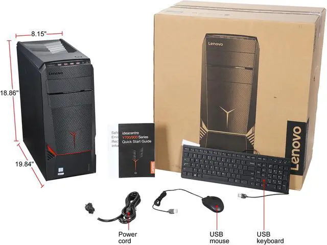 Alt view image 9 of 9 - Lenovo Desktop Computer IdeaCentre Y700-34ISH Intel Core i7-6700 16GB DDR4 1TB HDD GeForce GTX 1070 Windows 10 Home 64-Bit