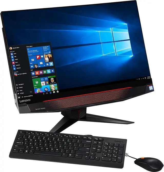 Main image of Lenovo All-in-One Computer IdeaCentre Y910-27ISH Intel Core i7-6700 16GB DDR4 2TB HDD 256GB SSD GeForce GTX 1080 Windows 10 Home 64-Bit