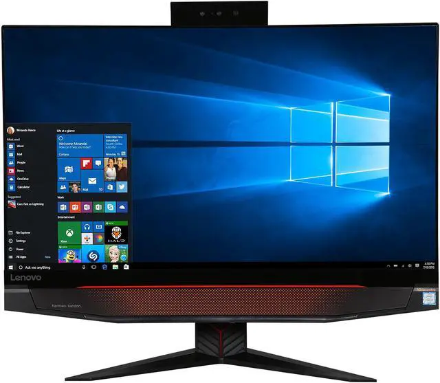 Alt view image 2 of 7 - Lenovo All-in-One Computer IdeaCentre Y910-27ISH Intel Core i7-6700 16GB DDR4 2TB HDD 256GB SSD GeForce GTX 1080 Windows 10 Home 64-Bit