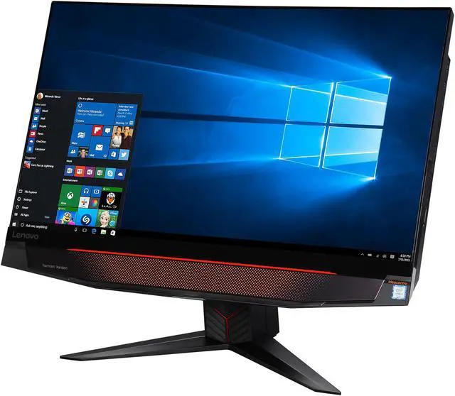 Alt view image 3 of 7 - Lenovo All-in-One Computer IdeaCentre Y910-27ISH Intel Core i7-6700 16GB DDR4 2TB HDD 256GB SSD GeForce GTX 1080 Windows 10 Home 64-Bit