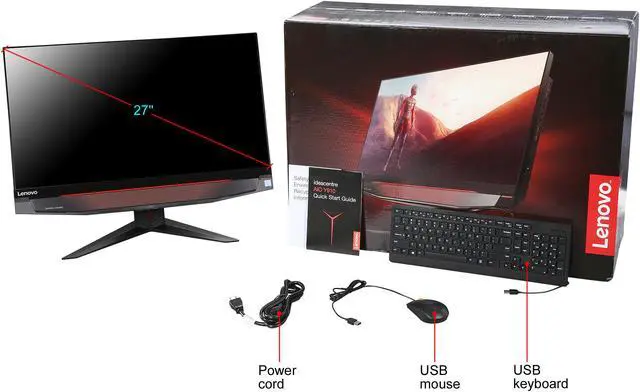 Alt view image 7 of 7 - Lenovo All-in-One Computer IdeaCentre Y910-27ISH Intel Core i7-6700 16GB DDR4 2TB HDD 256GB SSD GeForce GTX 1080 Windows 10 Home 64-Bit