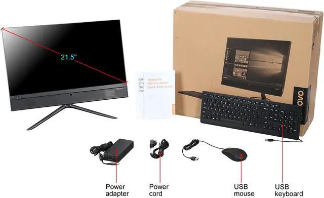 Alt view image 7 of 7 - Lenovo All-in-One Computer IdeaCentre 510-22ISH Intel Pentium G4400T 4GB DDR4 1TB HDD 21.5" Touchscreen Windows 10 Home 64-Bit