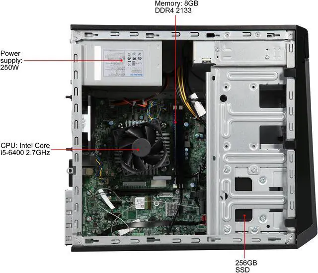 Alt view image 7 of 9 - Lenovo Desktop Computer IdeaCentre 300-20ish Intel Core i5-6400 8GB DDR4 256GB SSD Intel HD Graphics 530 Windows 10 Home