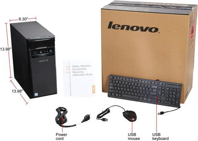 Alt view image 10 of 9 - Lenovo Desktop Computer IdeaCentre 300-20ish Intel Core i5-6400 8GB DDR4 256GB SSD Intel HD Graphics 530 Windows 10 Home