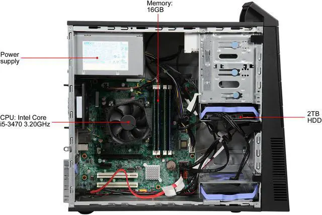 Alt view image 6 of 9 - Lenovo Desktop Computer M92P Intel Core i5-3470 16 GB 2TB HDD Windows 10 Pro