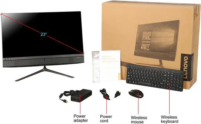 Alt view image 7 of 7 - Lenovo All-in-One Computer F0CD00E0US Intel Core i3-7100T 8GB DDR3 1TB HDD 23" Touchscreen Windows 10 Home 64-Bit
