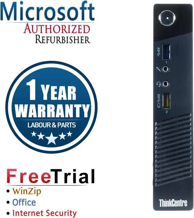 Main image of Lenovo Desktop Computer ThinkCentre M93 Intel Core i5-4570T 4GB DDR3 250GB HDD Intel HD Graphics 4600 Windows 10 Pro