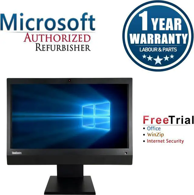 Alt view image 2 of 4 - Lenovo All-in-One Computer M92Z Intel Core i5-3470T 4GB DDR3 1TB HDD 23" Windows 10 Pro 64-bit Multi-Language, English / Spanish