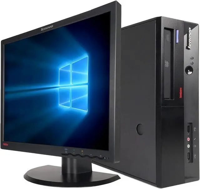 Alt view image 2 of 4 - Lenovo Desktop Computer ThinkCentre M57-SFF + 17" LCD (Brand my vary) Intel Core 2 Duo E6550 2GB DDR2 80GB HDD Intel GMA 3100 Windows 10 Pro Multi-Language, English / Spanish