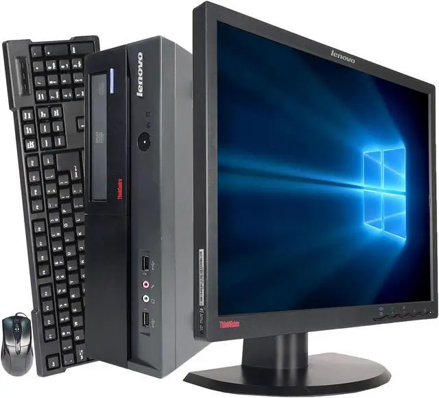 Alt view image 3 of 4 - Lenovo Desktop Computer ThinkCentre M57-SFF + 17" LCD (Brand my vary) Intel Core 2 Duo E6550 2GB DDR2 80GB HDD Intel GMA 3100 Windows 10 Pro Multi-Language, English / Spanish