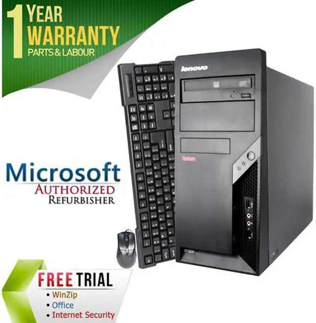 Main image of Refurbished Lenovo M57 Tower Intel Core 2 Duo E6550 2.33G / 4G DDR2 / 250G / DVD / Windows 7 Professional 64 Bit / 1 Year Warranty