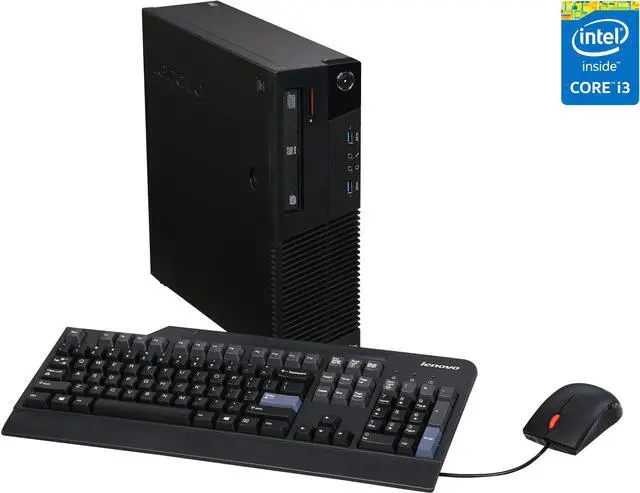 Main image of Lenovo ThinkCentre Desktop Computer M83 Small Form Factor Pro (10AM000WUS) Intel Core i3 4150 (3.50 GHz) 4 GB 500 GB HDD Windows 7 Pro 64-Bit with Windows 8.1 upgradable