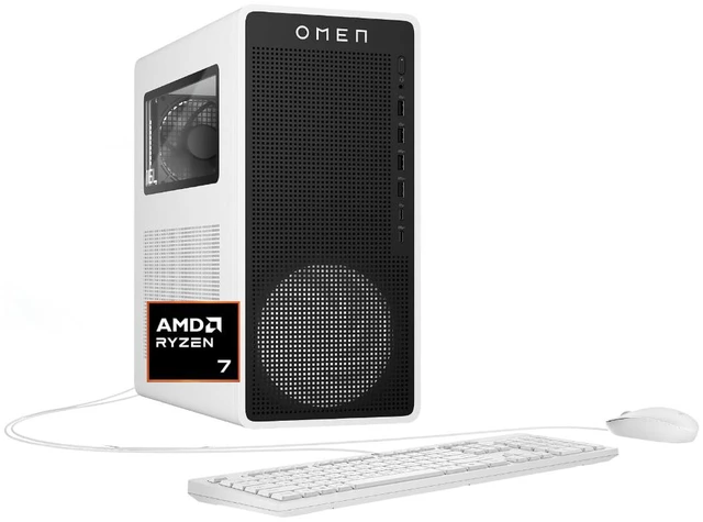 Alt view image 2 of 2 - HP OMEN 16L Gaming Desktop PC, AMD Ryzen 7 8700F, 16 GB RAM, 1 TB SSD, AMD Radeon RX 9060 XT, Windows 11 Home, Microsoft Copilot, Panda Metal, TG03-0230