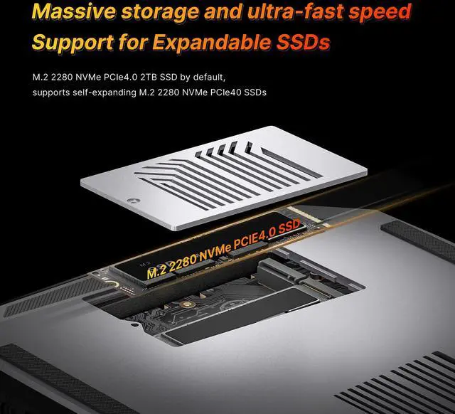Alt view image 7 of 14 - BOSGAME M5 Mini Desktop Computer, AMD Ryzen AI Max+ 395 (5.1GHz), 128GB LPDDR5X RAM, 2TB PCIe 4.0 M.2 SSD, Radeon 8060S Graphics, BT 5.4, WiFi 7