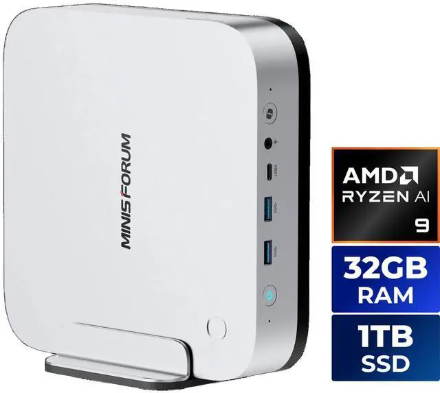 Main image of MINISFORUM Mini PC X1 Pro-370 AMD Ryzen AI 9 HX 370 32GB DDR5 1TB SSD AMD Radeon 890M Windows 11 Home - OEM