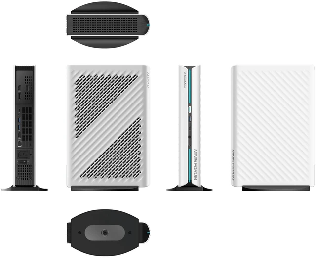 Alt view image 5 of 5 - MINISFORUM Mini PC G1 Pro AMD Ryzen 9 8945HX 32GB DDR5 1TB SSD 2xHDMI + 2xDP2.1 + DP1.4 Output, 5G LAN, WiFi7, BT5.4, 3xUSB Port, PCIe4.0x16 Slot Inside, RX 9060 XT Graphics Gaming PC