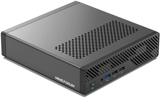 Main image of MINISFORUM MS-01 Workstation Core i9-13900H Mini PC 32GB RAM 1TB SSD, 2xUSB4 1xHDMI Display, 2x2.5G LAN Port, 3x SSD Slot, 2x10G SFP+ Port, Support Discrete Graphics Cards