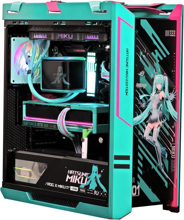 Alt view image 2 of 17 - Stoneforged Hatsune Miku Edition Gaming PC, AMD Ryzen 7 9800X3D, NVIDIA GeForce RTX 5080 OC, 64GB DDR5 6000, 2TB SSD