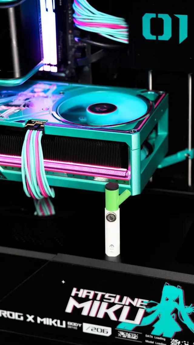 Alt view image 14 of 17 - Stoneforged Hatsune Miku Edition Gaming PC, AMD Ryzen 7 9800X3D, NVIDIA GeForce RTX 5080 OC, 64GB DDR5 6000, 2TB SSD