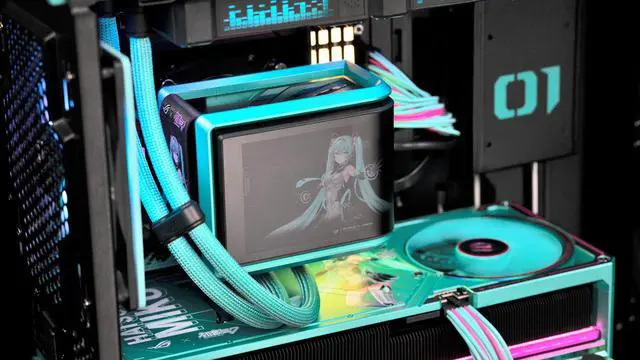 Alt view image 12 of 17 - Stoneforged Hatsune Miku Edition Gaming PC, AMD Ryzen 7 9800X3D, NVIDIA GeForce RTX 5080 OC, 64GB DDR5 6000, 2TB SSD