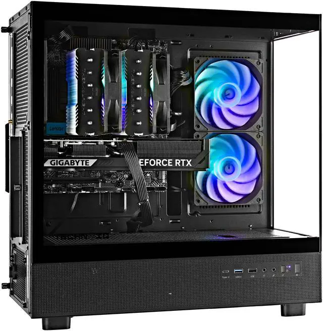 Alt view image 3 of 9 - TECHNOID Glass Gaming PC, AMD Ryzen 7 7700X, NVIDIA GeForce RTX 5070, 32GB DDR5 5600, 1TB SSD, Windows 11 Home