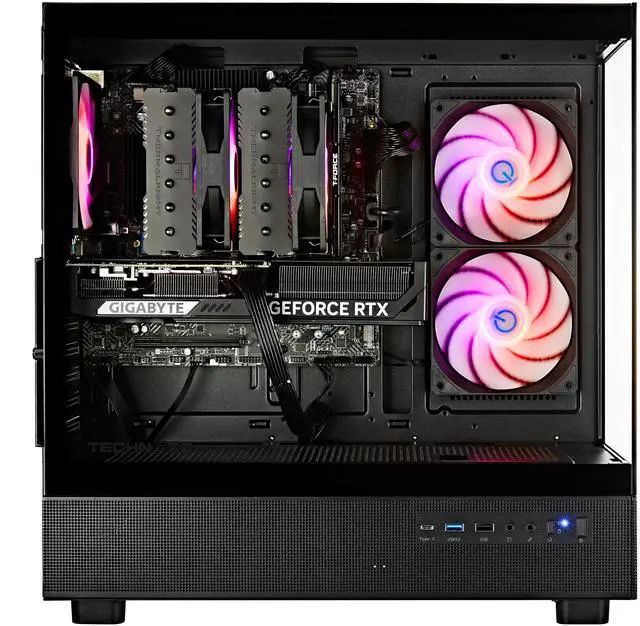 Alt view image 8 of 9 - TECHNOID Glass Gaming PC, AMD Ryzen 7 7700X, NVIDIA GeForce RTX 5070, 32GB DDR5 5600, 1TB SSD, Windows 11 Home