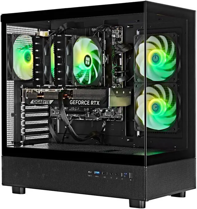 Alt view image 4 of 9 - TECHNOID Glass Gaming PC, AMD Ryzen 7 7700X, NVIDIA GeForce RTX 5070, 32GB DDR5 5600, 1TB SSD, Windows 11 Home