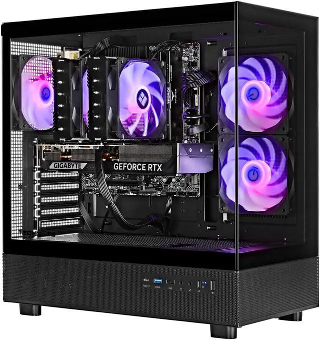 Alt view image 7 of 9 - TECHNOID Glass Gaming PC, AMD Ryzen 7 7700X, NVIDIA GeForce RTX 5070, 32GB DDR5 5600, 1TB SSD, Windows 11 Home