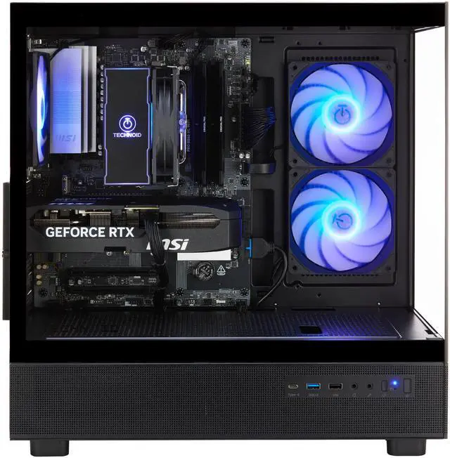 Alt view image 5 of 8 - TECHNOID Glass Gaming PC - Ryzen 7 5700 - RTX 5070 - 32GB RAM - 1TB SSD - Windows 11 Home - AI Ready - VR Compatible - Wifi Bluetooth
