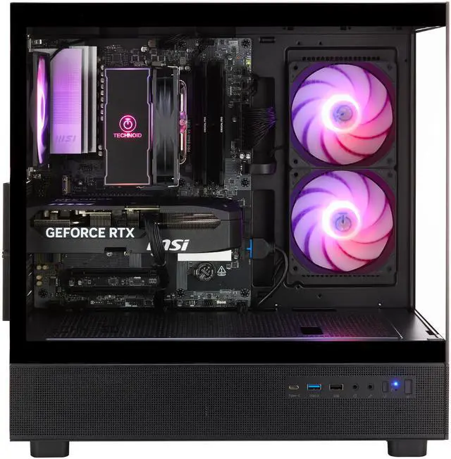 Alt view image 6 of 8 - TECHNOID Glass Gaming PC - Ryzen 7 5700 - RTX 5070 - 32GB RAM - 1TB SSD - Windows 11 Home - AI Ready - VR Compatible - Wifi Bluetooth