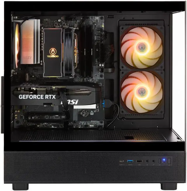 Alt view image 8 of 8 - TECHNOID Glass Gaming PC - Ryzen 7 5700 - RTX 5070 - 32GB RAM - 1TB SSD - Windows 11 Home - AI Ready - VR Compatible - Wifi Bluetooth