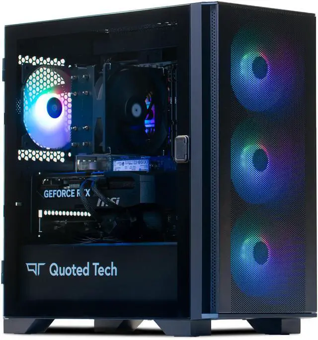 Main image of Quoted Tech Clarity Pro Gaming PC, AMD Ryzen 7 9700F, NVIDIA GeForce RTX 5070 12GB, 32GB DDR5 5600, 1TB NVMe SSD, Windows 11 Home