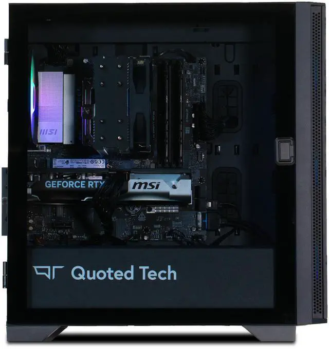 Alt view image 4 of 6 - Quoted Tech Gaming Desktop PC Clarity Prime AMD Ryzen 5 7500F 32GB DDR5 1TB NVMe SSD GeForce RTX 5060 Ti Windows 11 Home