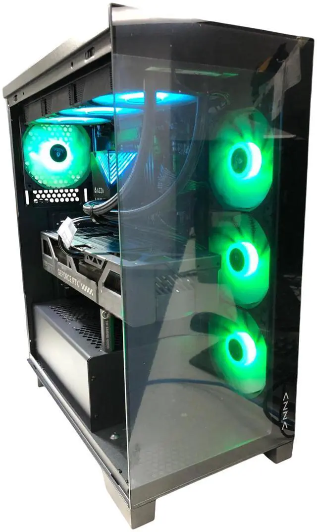 Alt view image 4 of 5 - AZZA Jericho Gaming PC, AMD Ryzen 7 7800X3D, NVIDIA GeForce RTX 5070 Ti, 64GB DDR5, 1TB NVMe SSD, 850W 80+ Gold ATX 3.1, AIO Liquid Cooler, Windows 11 Home