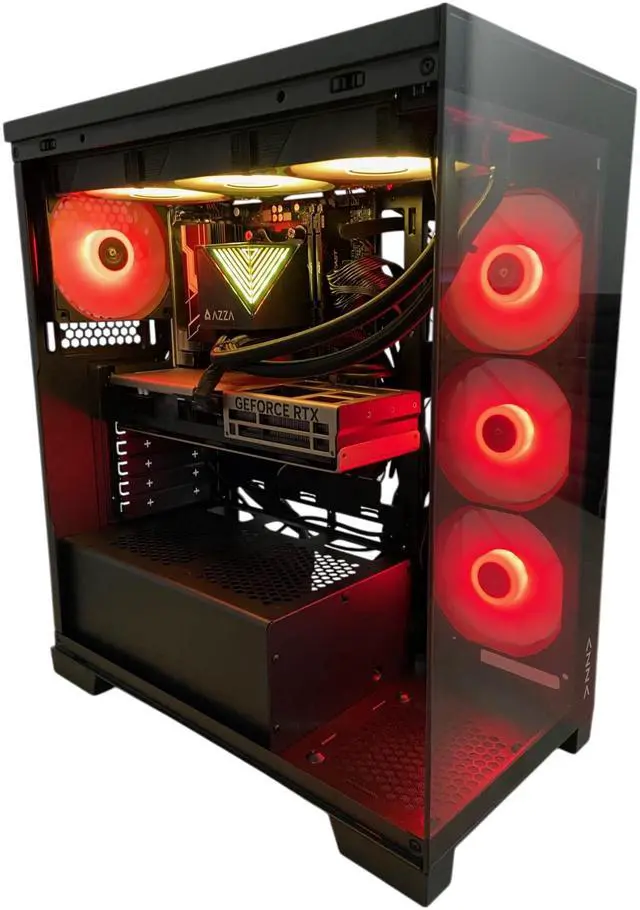 Alt view image 3 of 5 - AZZA Jericho Gaming PC, AMD Ryzen 7 7800X3D, NVIDIA GeForce RTX 5070 Ti, 64GB DDR5, 1TB NVMe SSD, 850W 80+ Gold ATX 3.1, AIO Liquid Cooler, Windows 11 Home
